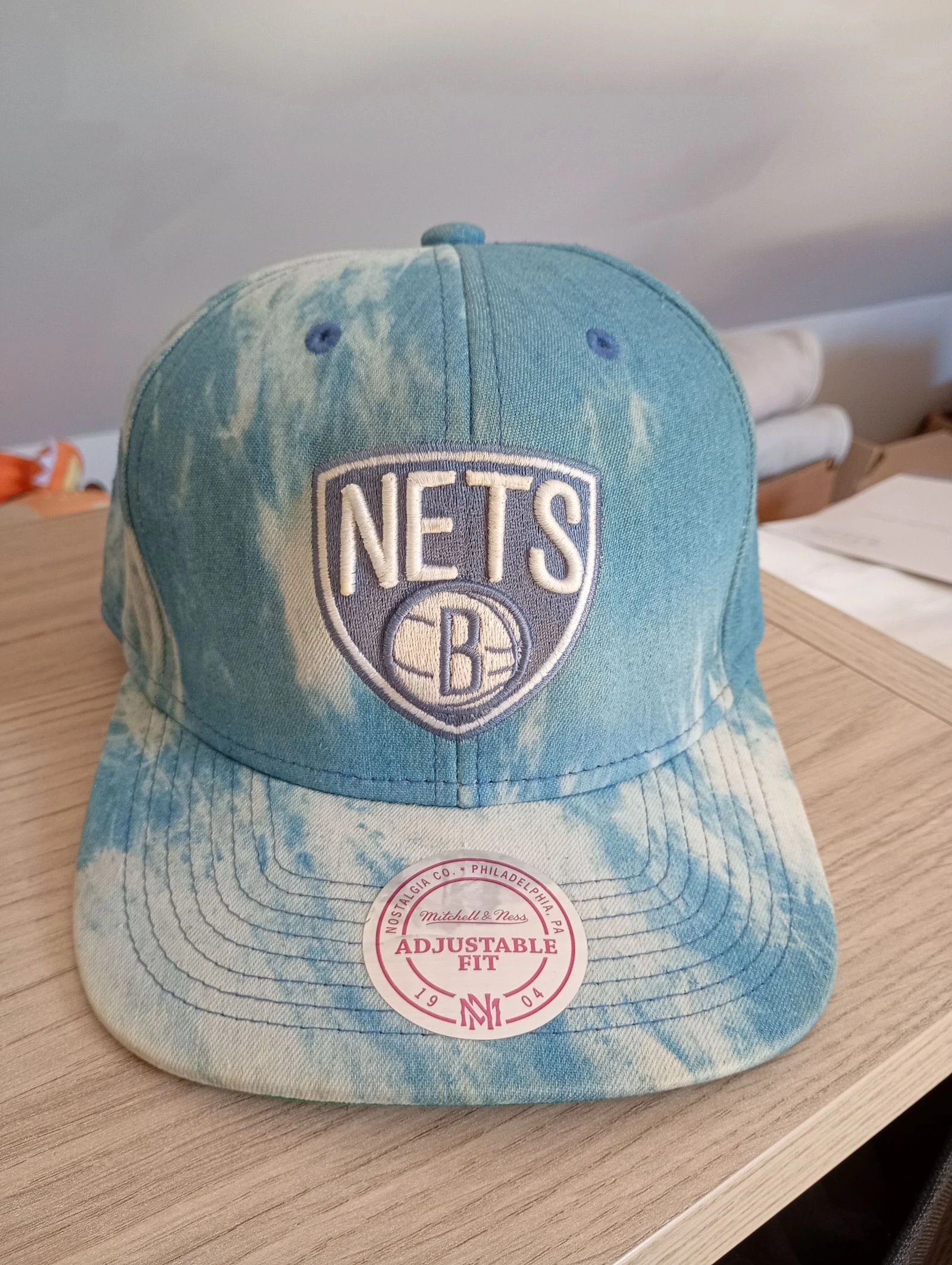 Casquette NBA vintage Nets B authentique réglable bleu et blanc 